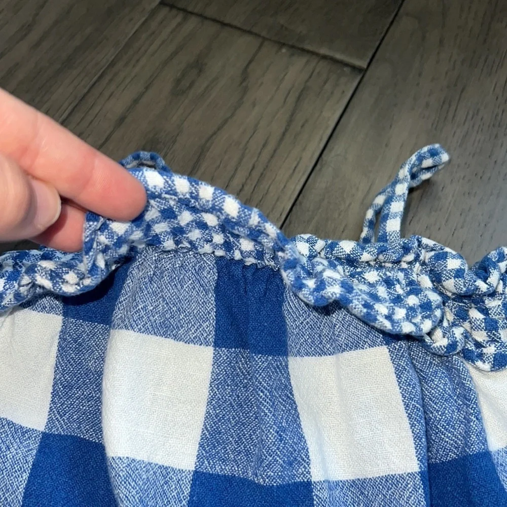 Old navy, spaghetti strap checkered Flowey ruffle top with matching bloomer